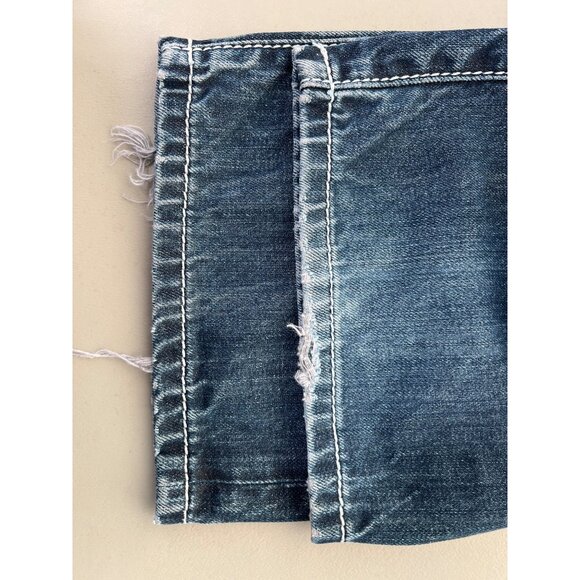 Rivet De Cru Jeans Size 33 Straight Leg Denim Medium Wash Distressed Retro - Picture 10 of 11